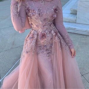 Elegant Pink Embellished Gown